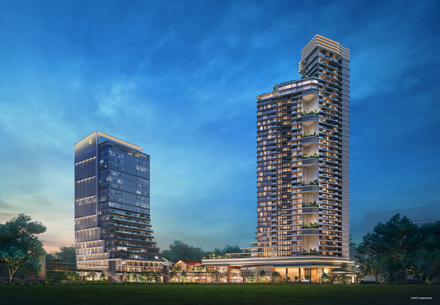 Union Square REsidences along Singapore River Facade 1 Union Square REsidences along Singapore River Facade 1